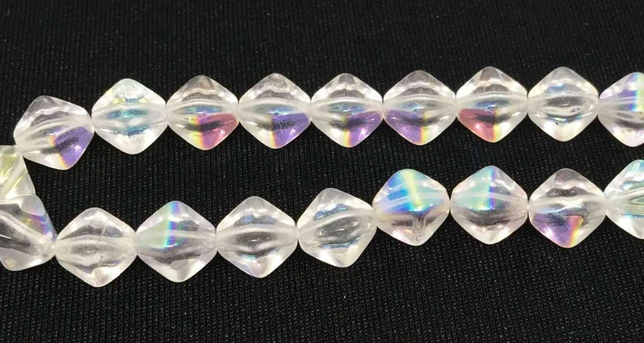 25 AB Clear Czech Bicone Glass Beads - Sea Beads
