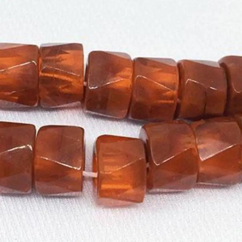 25 Brown Burnt Orange Czech Roller Glass Beads - Sea Beads