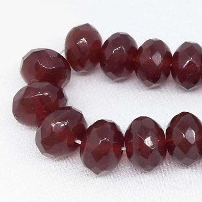 25 Carnelian Rich Red Czech Faceted Rondelle Glass Beads - Sea Beads