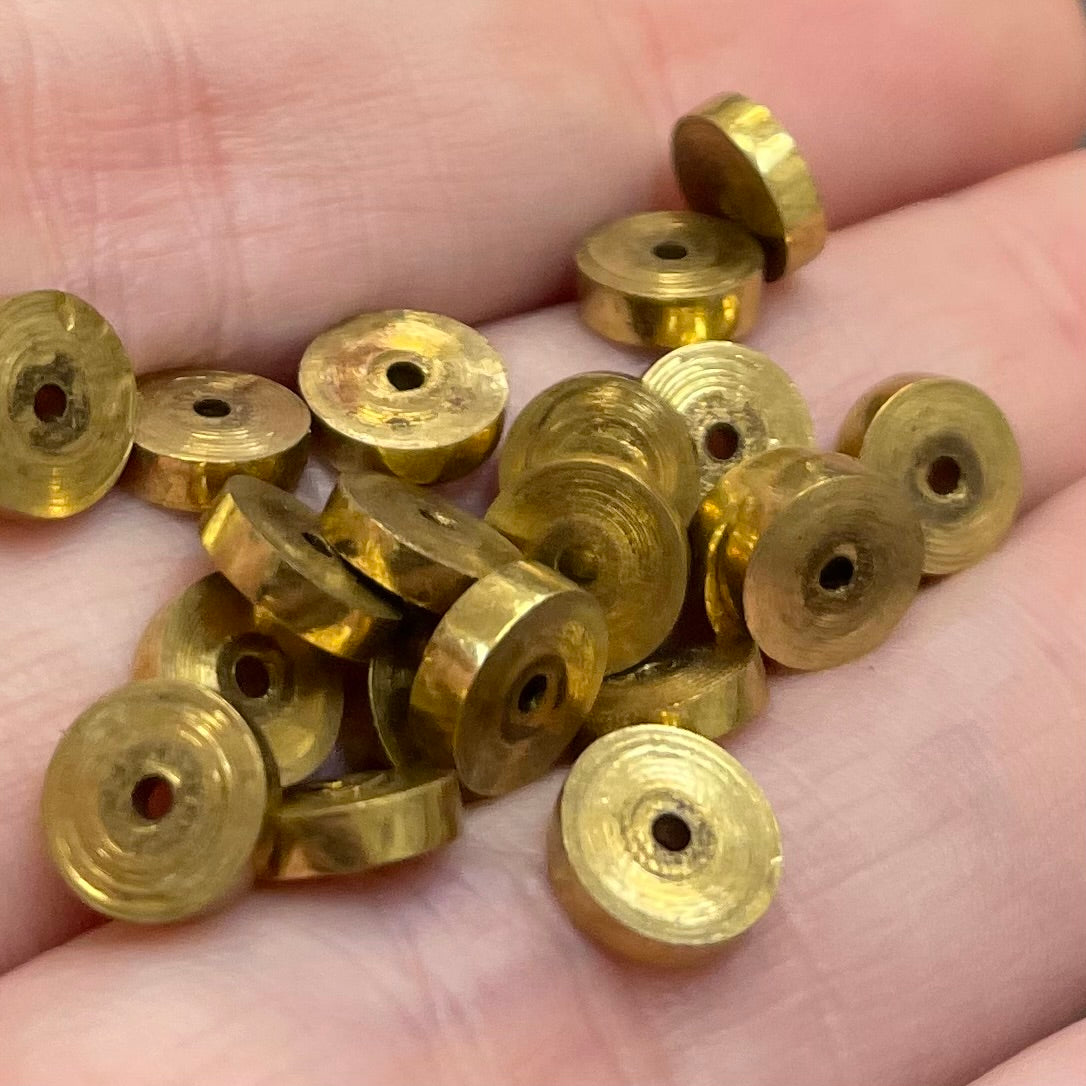 20 Vintage Brass Mixed Rondelle Metal Beads