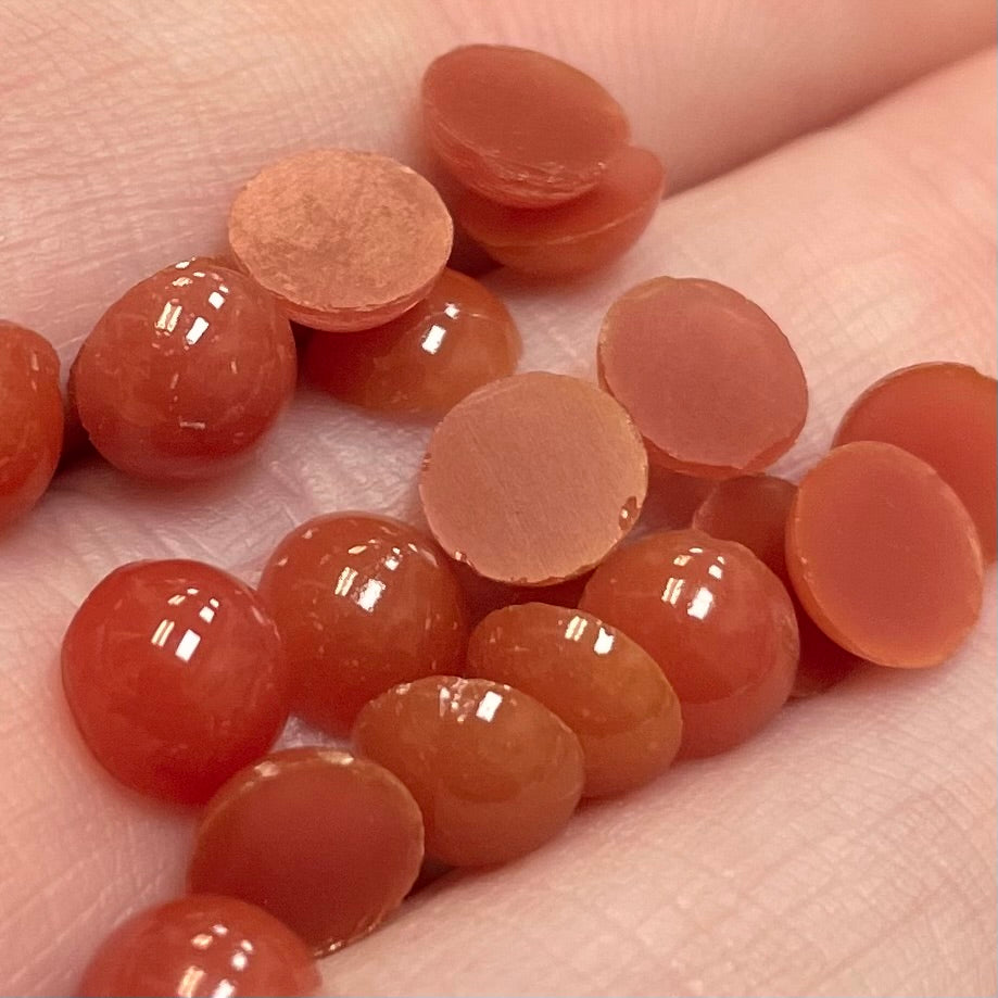 20 Small Carnelian Round Cabochons