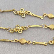 1 Foot Vintage Brass Scroll Diamond Linked Chain - Sea Beads