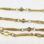 1 Foot Vintage Brass Solid Metal Chain - Sea Beads
