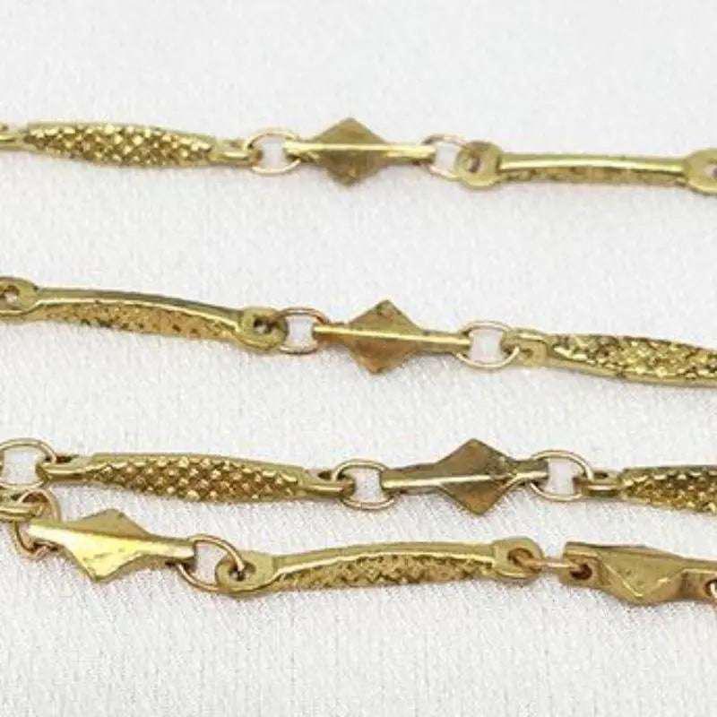 1 Foot Vintage Brass Solid Metal Chain - Sea Beads
