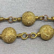 1 Foot Vintage Brass Stardust Metal Bead Chain - Sea Beads