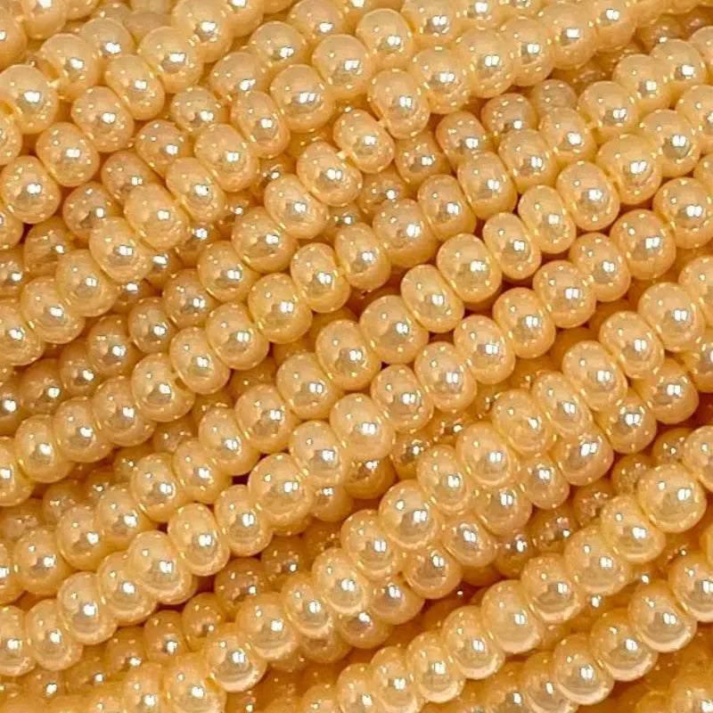 1 Hank Beige Pearl Czech Glass Seed Beads - Sea Beads