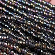1 Hank Black Diamond AB Czech Copper Lined Glass Seed Beads - Sea Beads