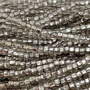 1 Hank Black Diamond Light Silver Lined Czech Glass Seed Beads - Sea Beads