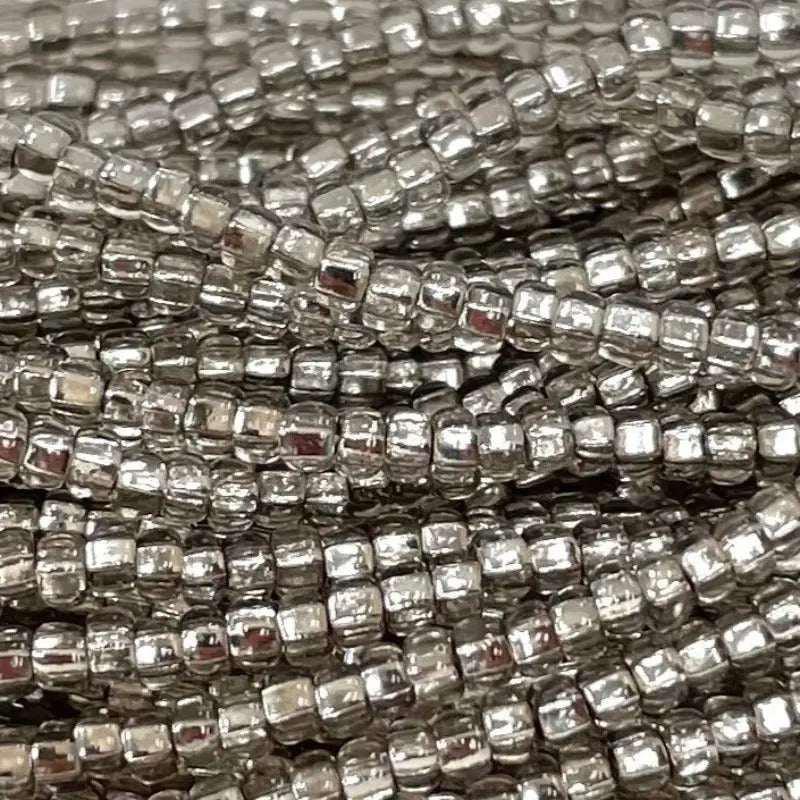 1 Hank Black Diamond Light Silver Lined Czech Glass Seed Beads - Sea Beads