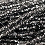 1 Hank Black Diamond Silver Lined Czech Glass Seed Beads - Sea Beads
