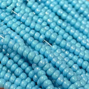 1 Hank Blue Baby AB Czech Glass Seed Beads - Sea Beads
