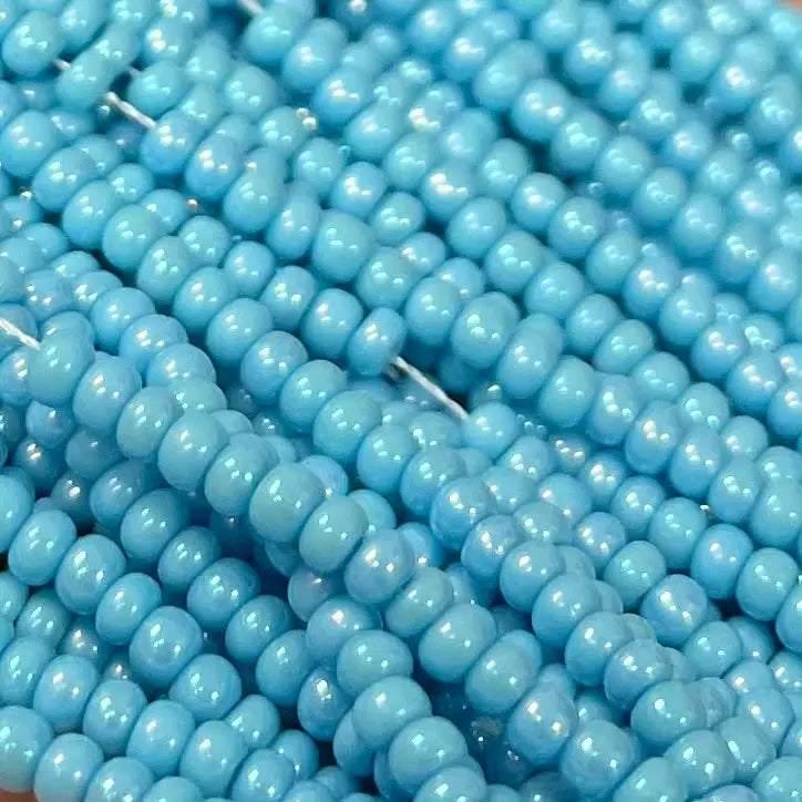 1 Hank Blue Baby AB Czech Glass Seed Beads - Sea Beads