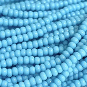 1 Hank Blue Baby Czech Glass Seed Beads - Sea Beads