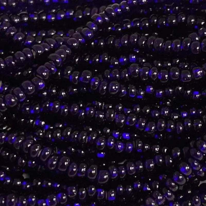 1 Hank Blue Cobalt Dark Silver Lined Czech Glass Seed Beads - Sea Beads