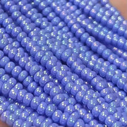 1 Hank Blue Delft Light AB Czech Glass Seed Beads - Sea Beads