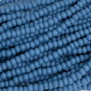 1 Hank Blue Denim Matte Czech Glass Seed Beads - Sea Beads