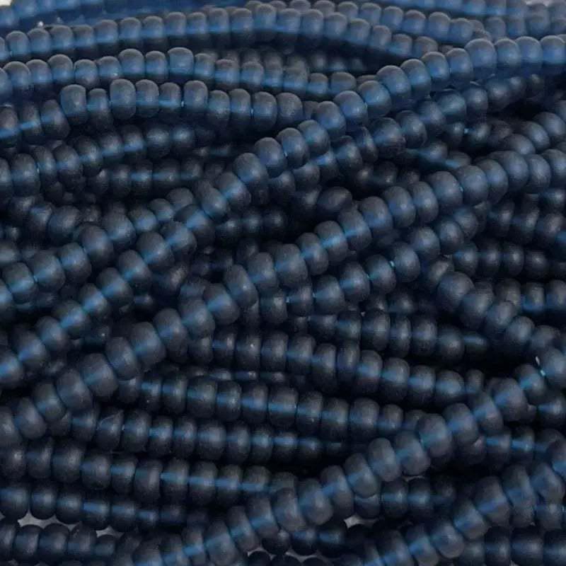 1 Hank Blue Montana Czech Matte Glass Seed Beads - Sea Beads