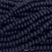 1 Hank Blue Navy Dark Matte Czech Glass Seed Beads - Sea Beads