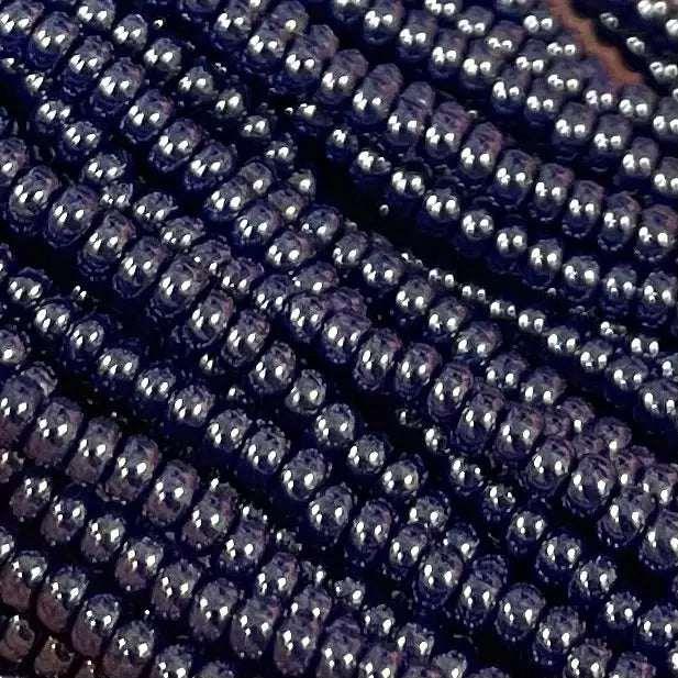 1 Hank Blue Navy Luster Czech Glass Seed Beads - Sea Beads