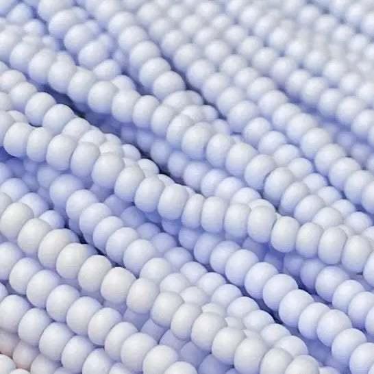 1 Hank Blue Powder Czech Matte Glass Seed Beads - Sea Beads