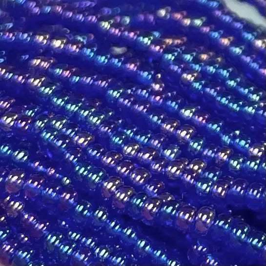 1 Hank Blue Sapphire AB Czech Glass Seed Beads - Sea Beads