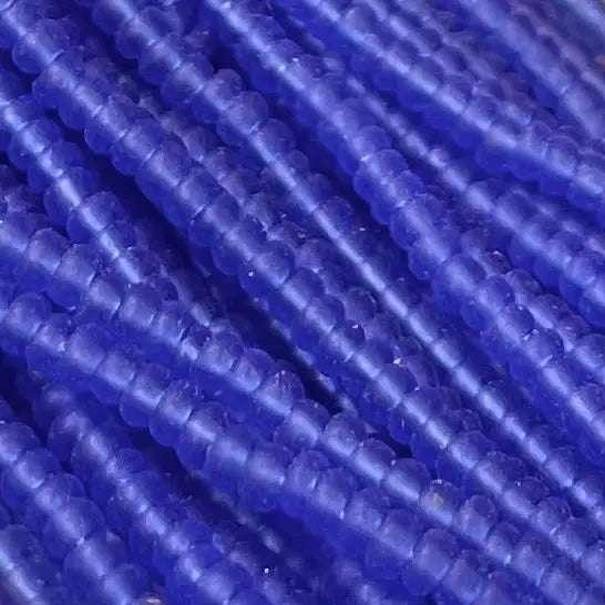 1 Hank Blue Sapphire Czech Matte Glass Seed Beads - Sea Beads