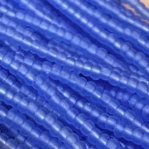 1 Hank Blue Sapphire Light Czech Matte Glass Seed Beads - Sea Beads