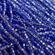 1 Hank Blue Sapphire Light Czech Silver Lined Glass Seed Beads - Sea Beads