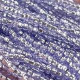 1 Hank Blue Sapphire Light Ultra Czech Silver Lined Glass Beads - Sea Beads