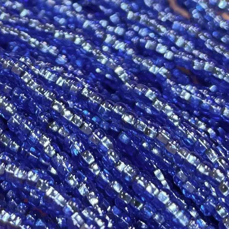 1 Hank Blue Sapphire Medium Czech Silver Lined Glass Seed Beads - Sea Beads
