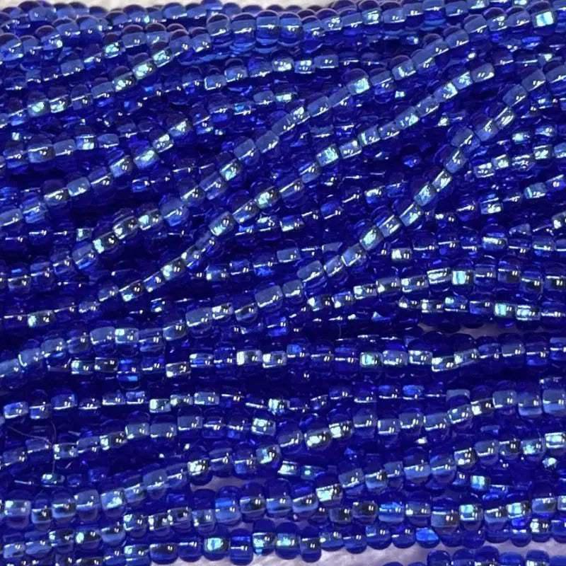 1 Hank Blue Sapphire Silver Lined Czech Glass Seed Beads - Sea Beads