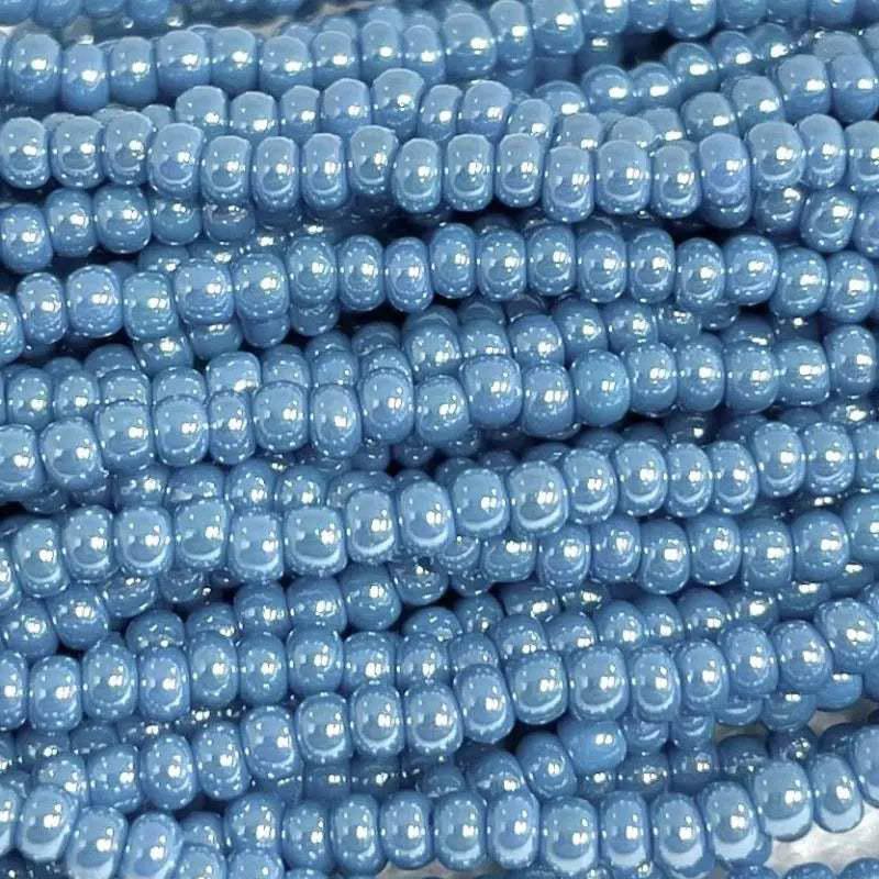 1 Hank Blue Turquoise Luster Czech Glass Seed Beads - Sea Beads