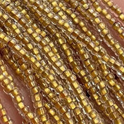 1 Hank Bronze Lined Crystal Czech Glass Seed Beads - Sea Beads