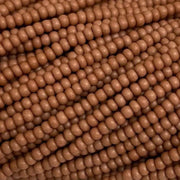 1 Hank Brown Darkest Matte Czech Glass Seed Beads - Sea Beads