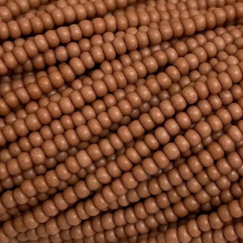 1 Hank Brown Darkest Matte Czech Glass Seed Beads - Sea Beads