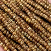 1 Hank Brown Golden Matte Picasso Czech Glass Seed Beads - Sea Beads