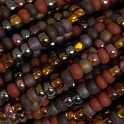 1 Hank Brown Mixed Chocolate Mud Pie Czech Glass Seed Beads - Sea Beads