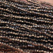 1 Hank Copper Lined Black Diamond Czech Glass Seed Beads - Sea Beads