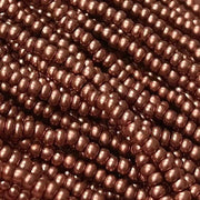 1 Hank Copper Silk Dark Czech Glass Seed Beads - Sea Beads