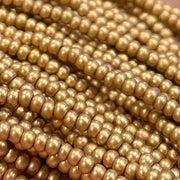 1 Hank Gold Silk Light Czech Glass Seed Beads - Sea Beads
