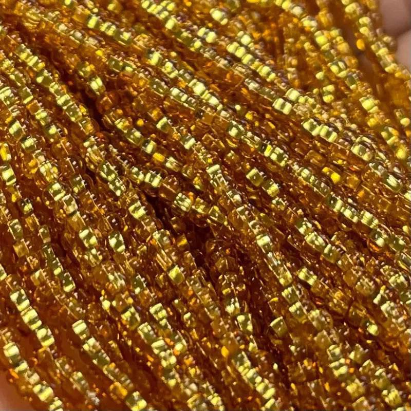 1 Hank Gold Silver Lined Czech Glass Seed Beads - Sea Beads