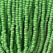 1 Hank Green Apple Dark Czech Matte Glass Seed Beads - Sea Beads