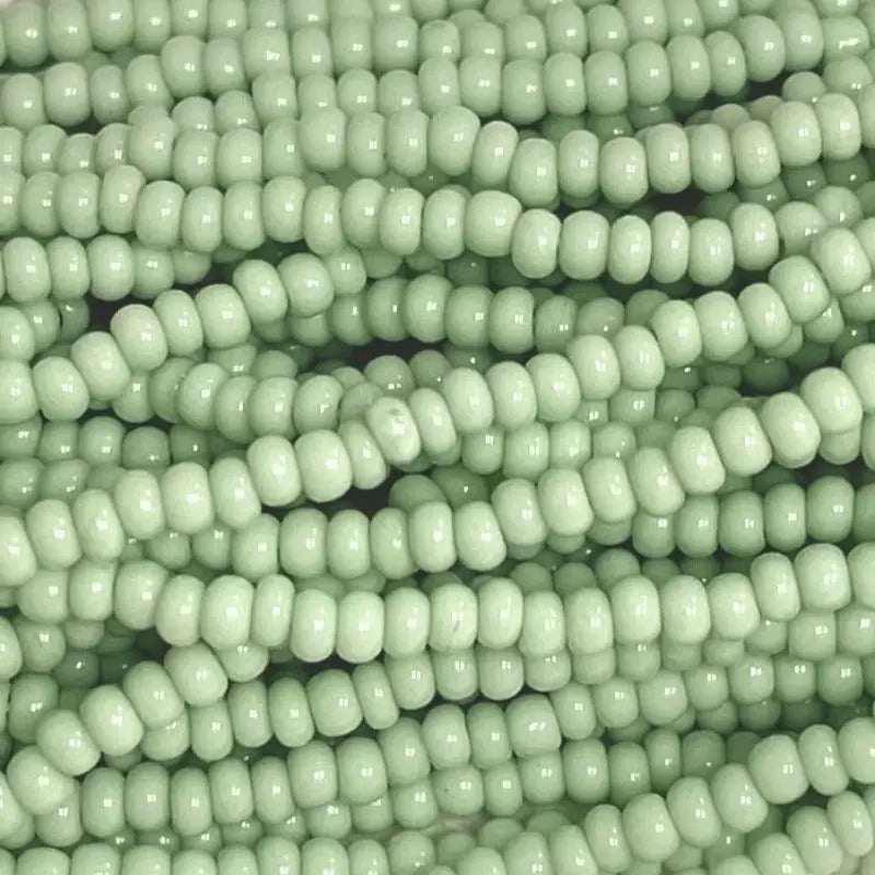 1 Hank Green Celadon Czech Glass Seed Beads - Sea Beads