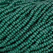 1 Hank Green Dark Czech Luster Glass Seed Beads - Sea Beads
