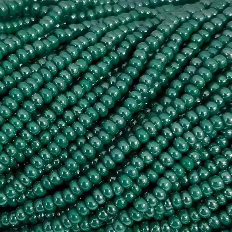 1 Hank Green Dark Czech Luster Glass Seed Beads - Sea Beads