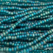 1 Hank Green Emerald AB Matte Czech Glass Seed Beads - Sea Beads