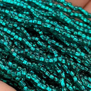 1 Hank Green Emerald Czech Silver Lined Glass Seed Beads - Sea Beads