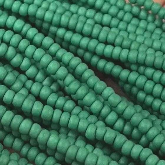 1 Hank Green Forest Matte Czech Glass Seed Beads - Sea Beads