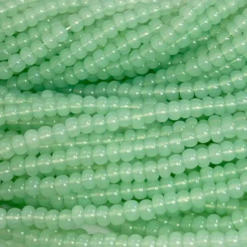 1 Hank Green Jade Light Opal Czech Glass Seed Beads - Sea Beads
