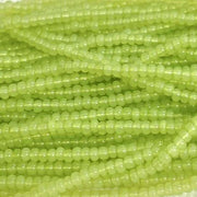 1 Hank Green Lime Czech Opal Glass Seed Beads - Sea Beads